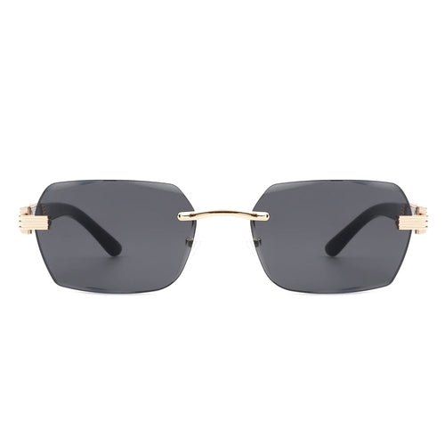 Hailstorm - Rectangle Retro Rimless Tinted Frameless Fashion Square
