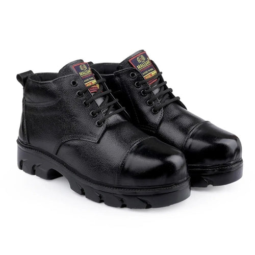 SAFETY PLUS DMS Long Leather Boots for Men – High Ankle Military
